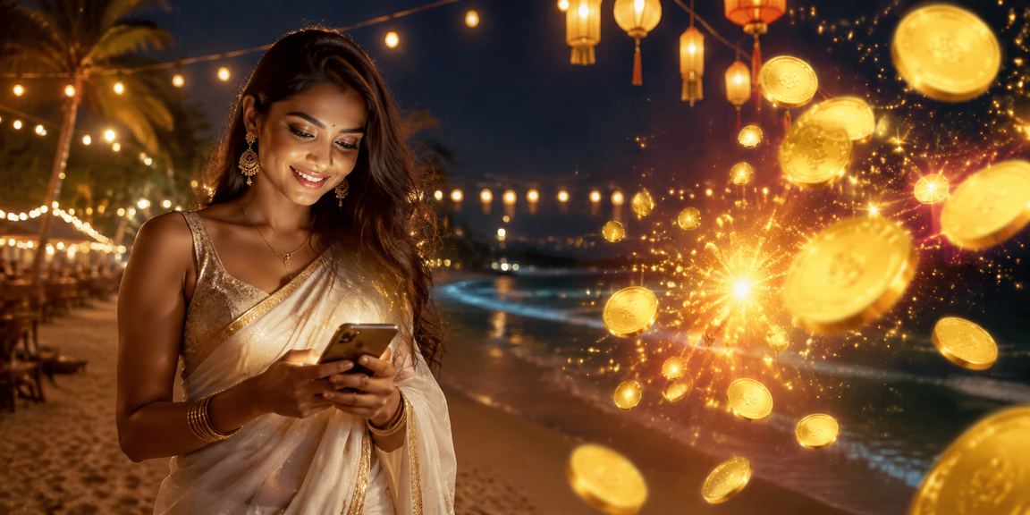 Indian woman using mobile to login to betting platform