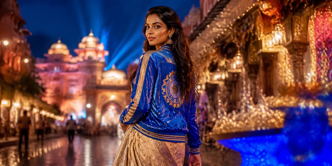 View of Jaipur cricket betting activities with mobile interface in saree